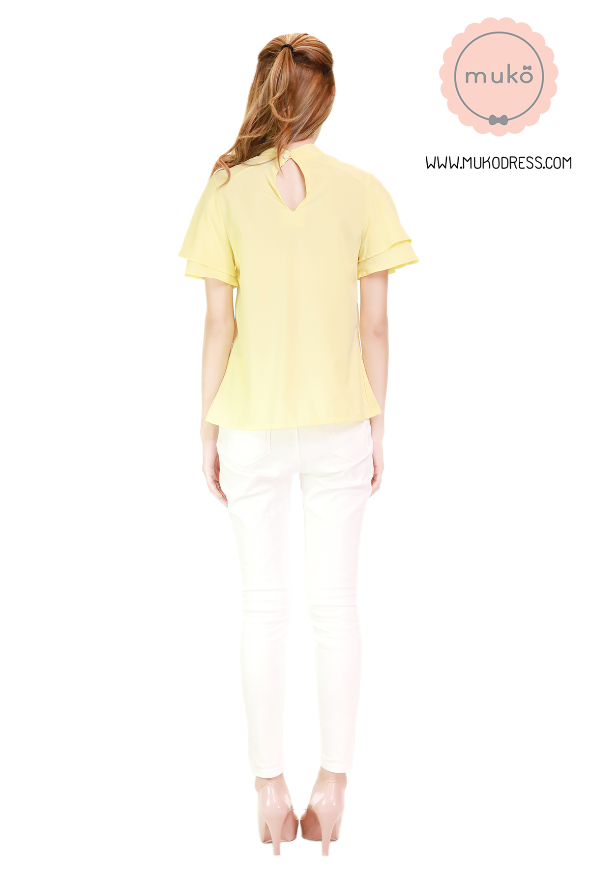 Muko Stella เสื้อเปิดให้นม BSL13-004 สีเหลืองนม