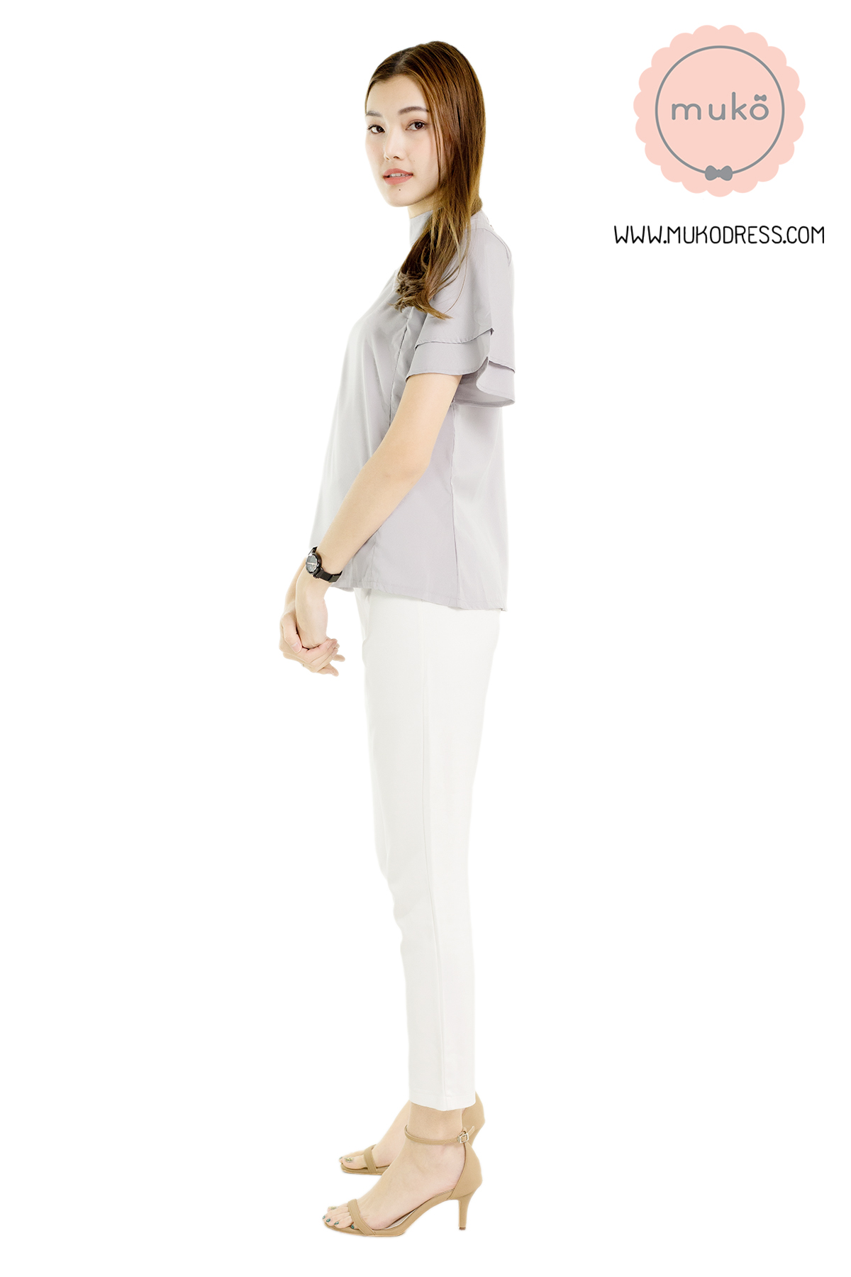 Muko Stella เสื้อเปิดให้นม BSL13-007 สีเทา