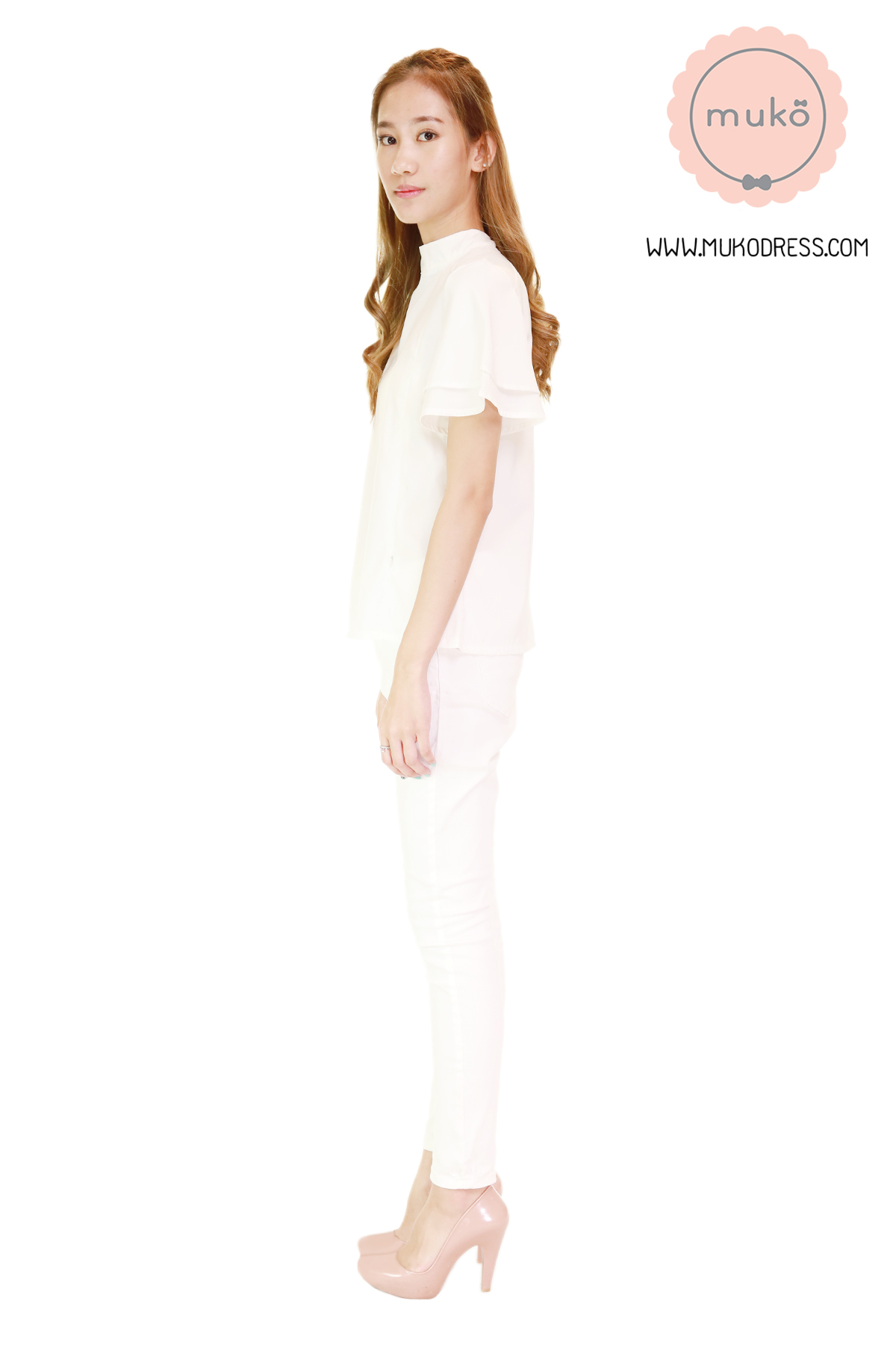 Muko Stella เสื้อเปิดให้นม BSL13-008 สีขาว Muko Stella เสื้อเปิดให้นม BSL13-008 สีขาว