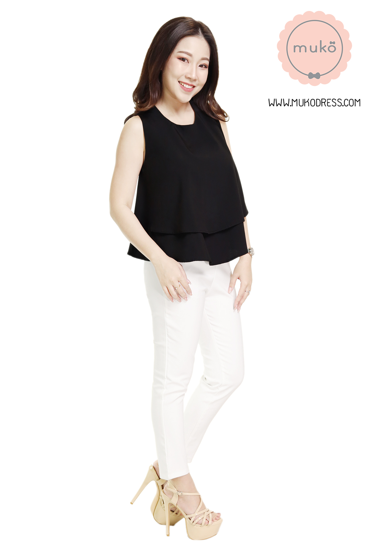 Muko Rachel เสื้อเปิดให้นม BSL12-004 สีดำ Muko Rachel เสื้อเปิดให้นม BSL12-004 สีดำ