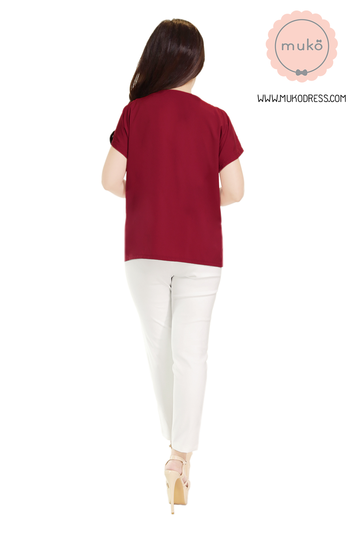 Muko Brandy เสื้อให้นม คลุมท้อง BSL06-023 แดงเลือดหมู