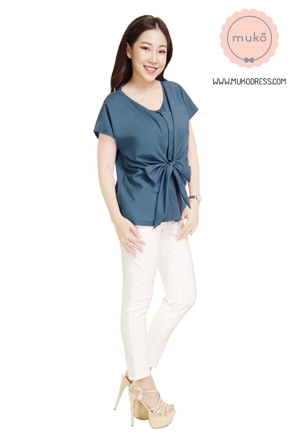 Muko Brandy เสื้อให้นม คลุมท้อง BSL06-025 คราม