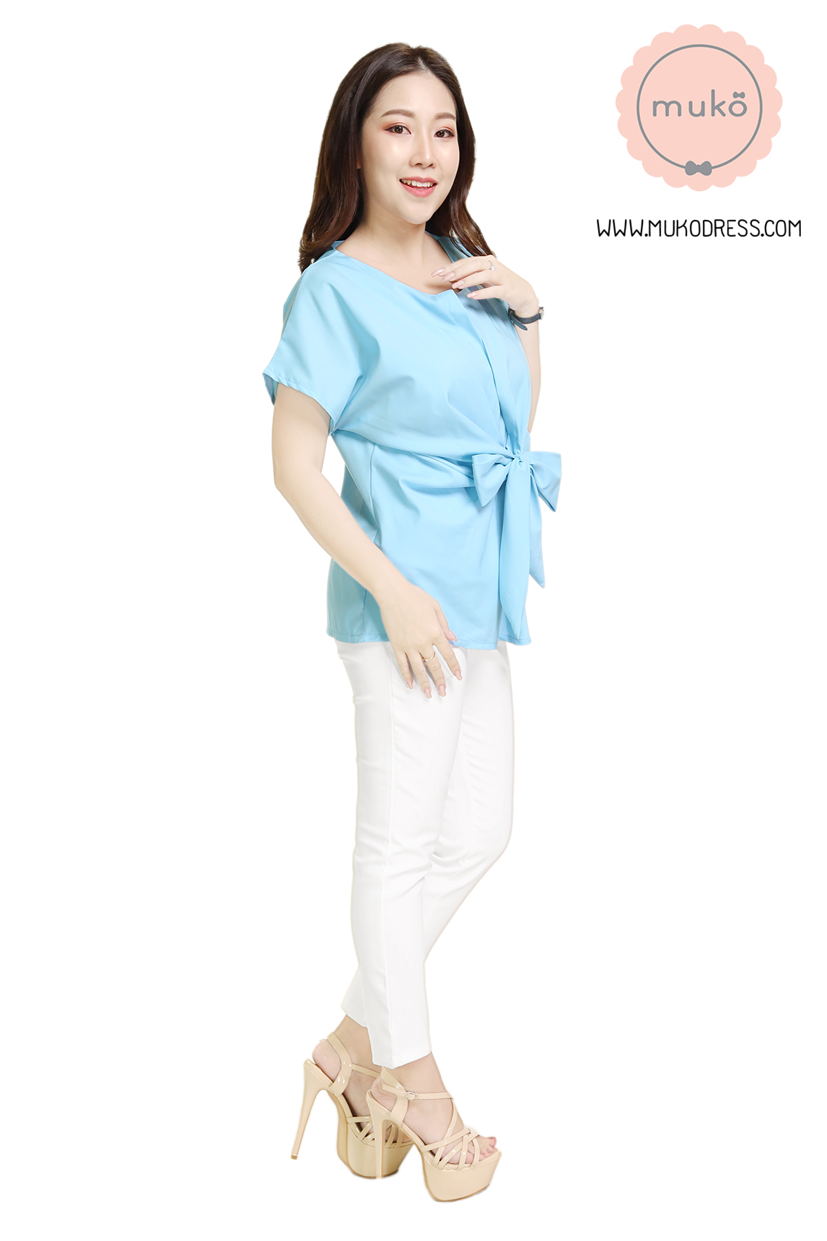 Muko Brandy เสื้อให้นม คลุมท้อง BSL06-027 ฟ้า