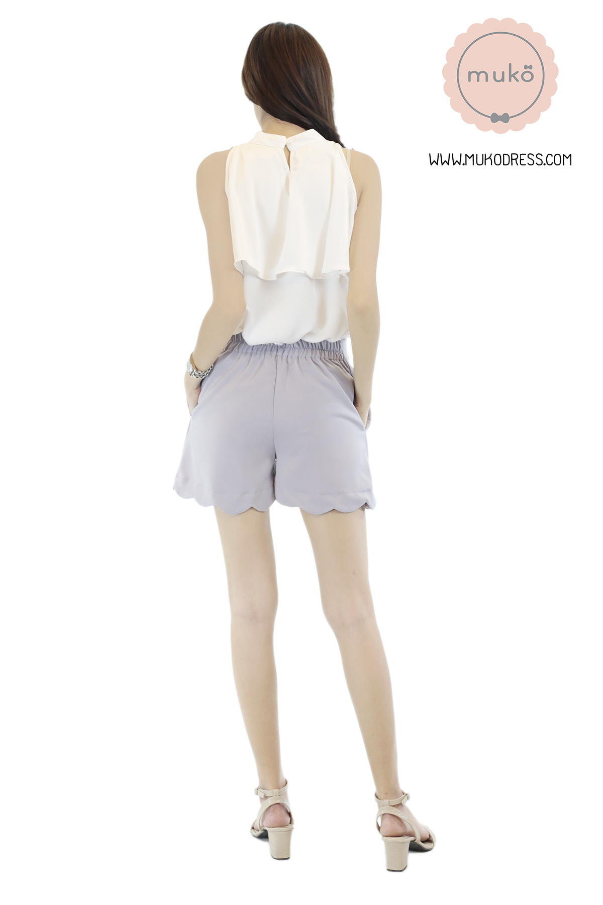 Muko Ella กางเกงขาสั้น ( หลังคลอด )  BS02-004L สีเทาอ่อน