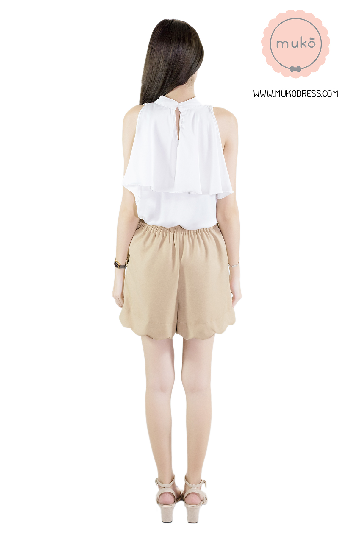 Muko Ella กางเกงขาสั้น ( หลังคลอด )  BS02-005L สีครีม