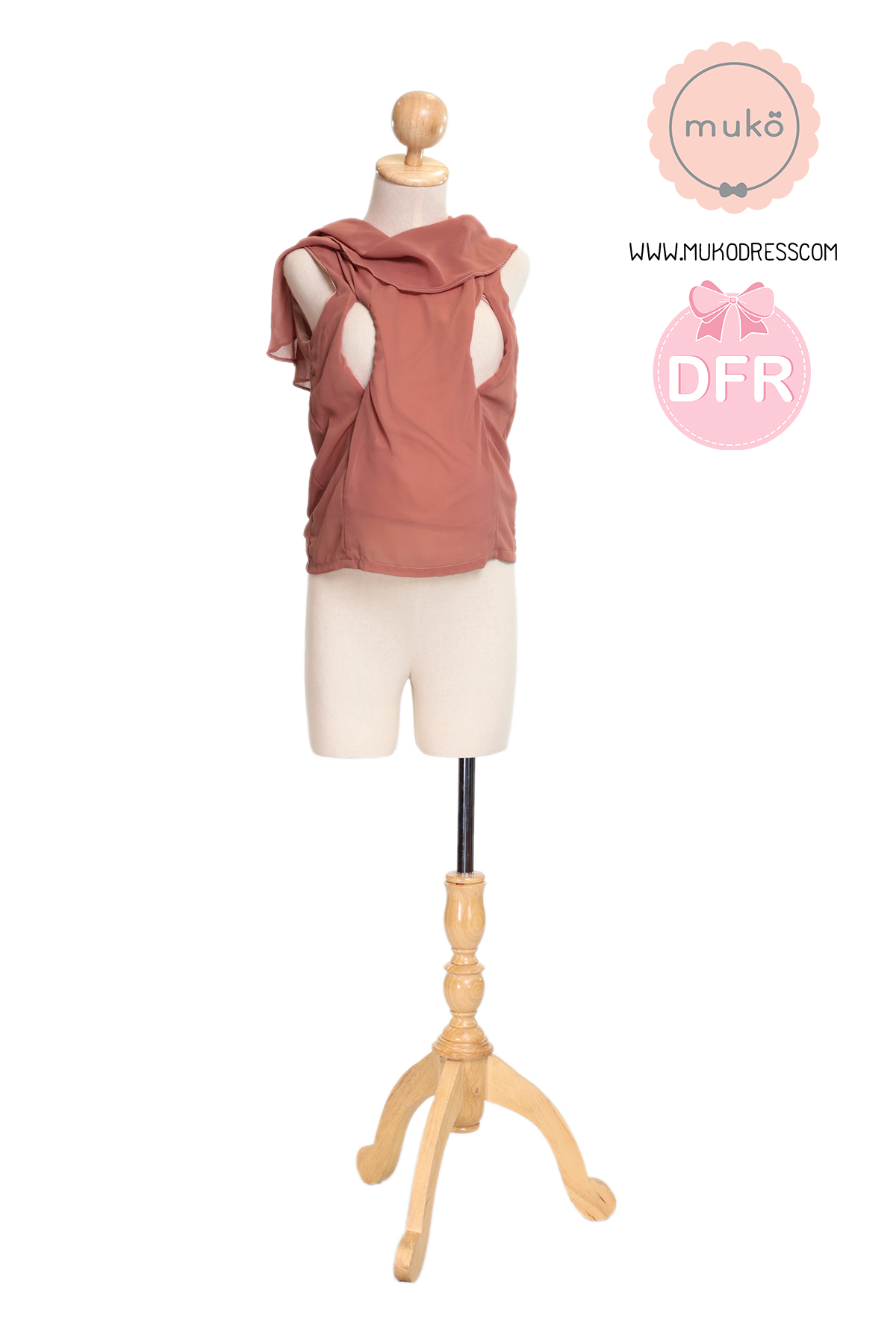 Muko Emma เสื้อเปิดให้นม คลุมท้อง BSL03-012DFR ส้มอิฐ
