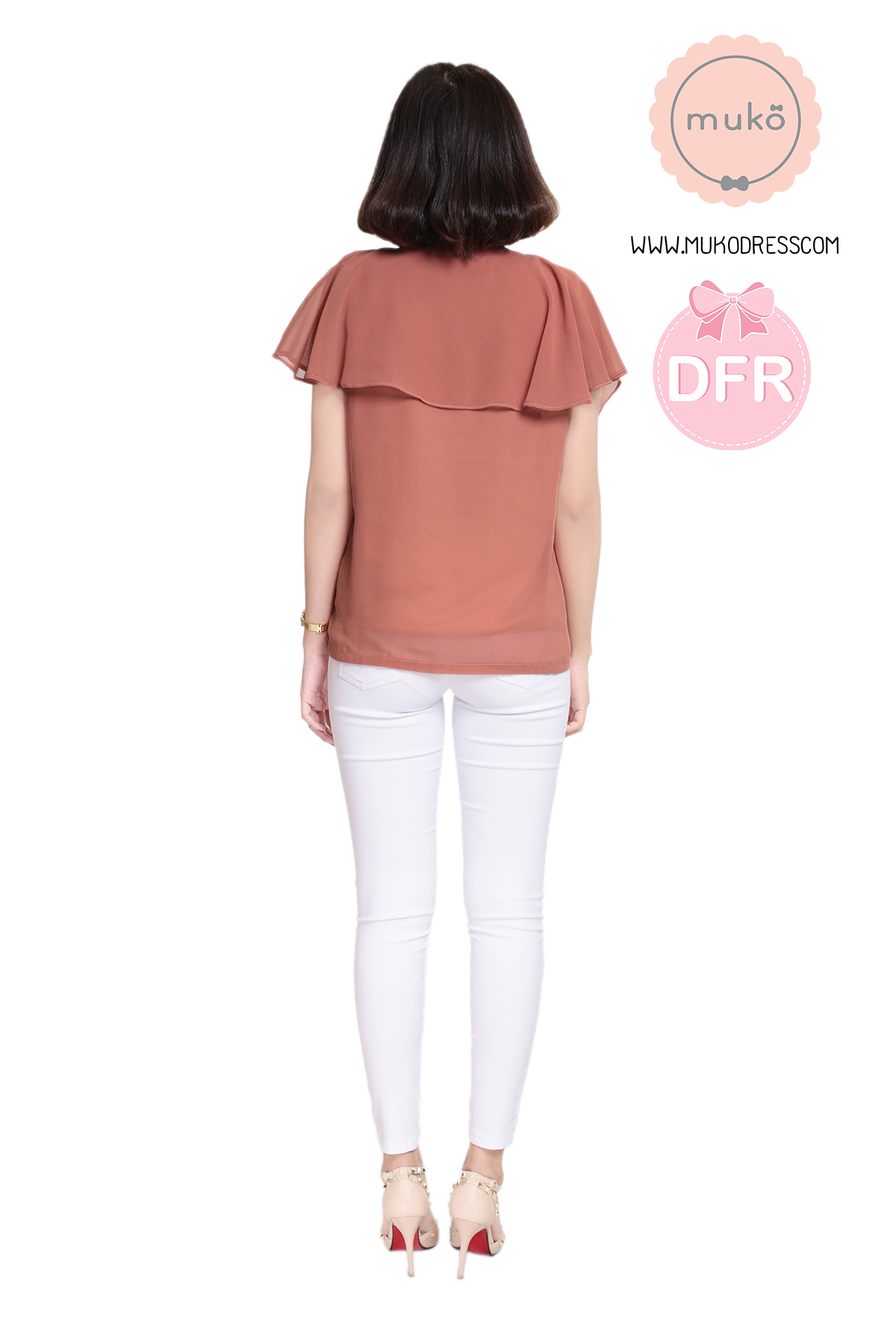 Muko Emma เสื้อเปิดให้นม คลุมท้อง BSL03-012DFR ส้มอิฐ
