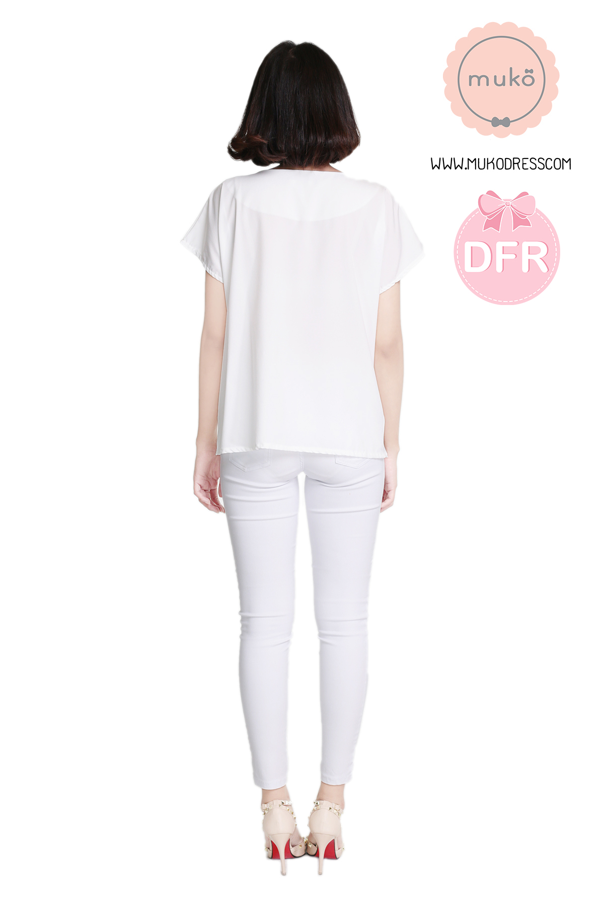 Muko Brandy เสื้อเปิดให้นม คลุมท้อง BSL06-003DFR ขาว Muko Brandy เสื้อเปิดให้นม คลุมท้อง BSL06-003DFR ขาว