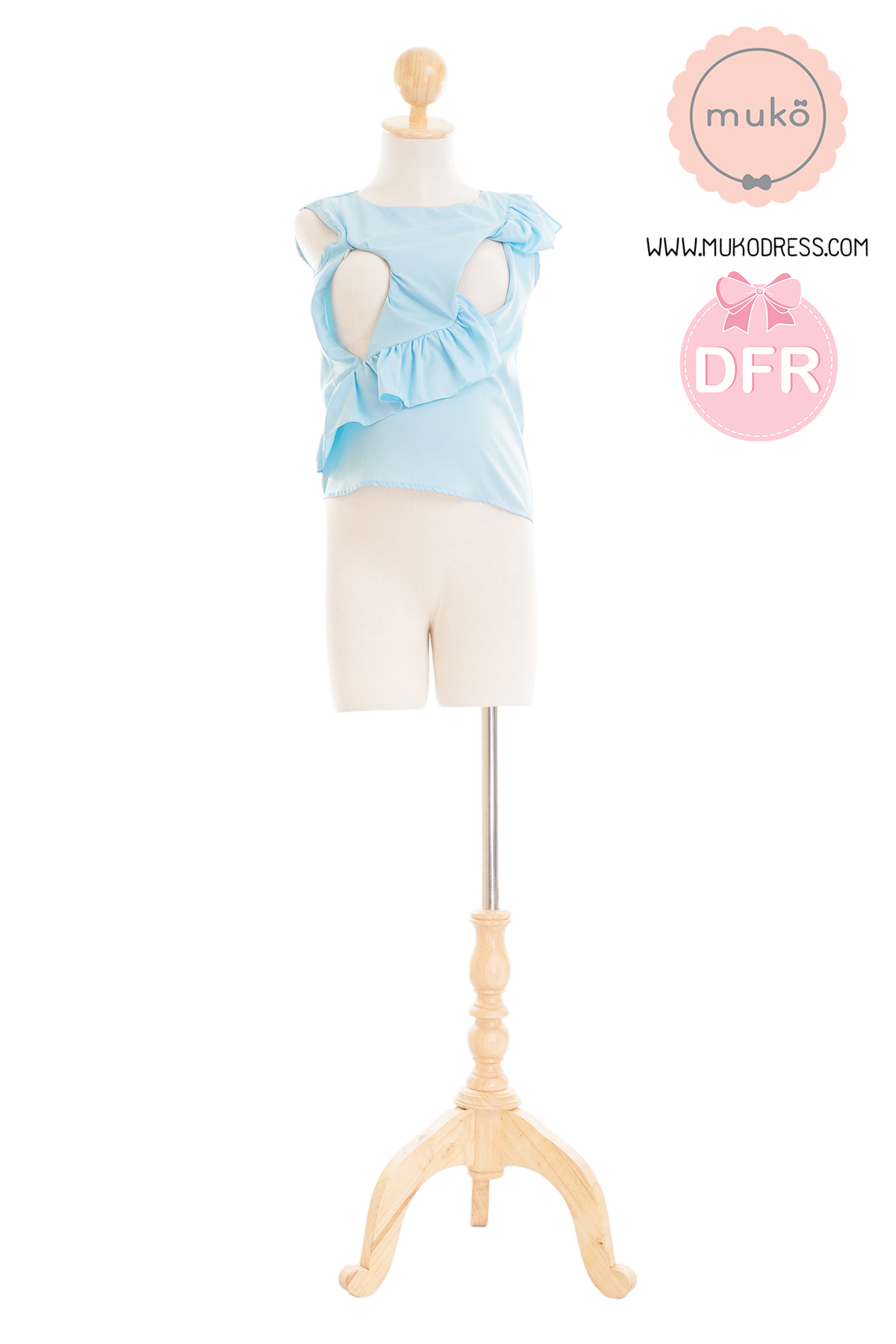 Muko Kayla เสื้อเปิดให้นม BSL17-013DFR ฟ้า