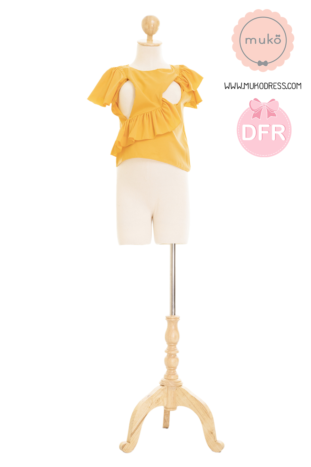 Muko Kaylie เสื้อเปิดให้นม BSL19-013DFR เหลืองมัสตาร์ด