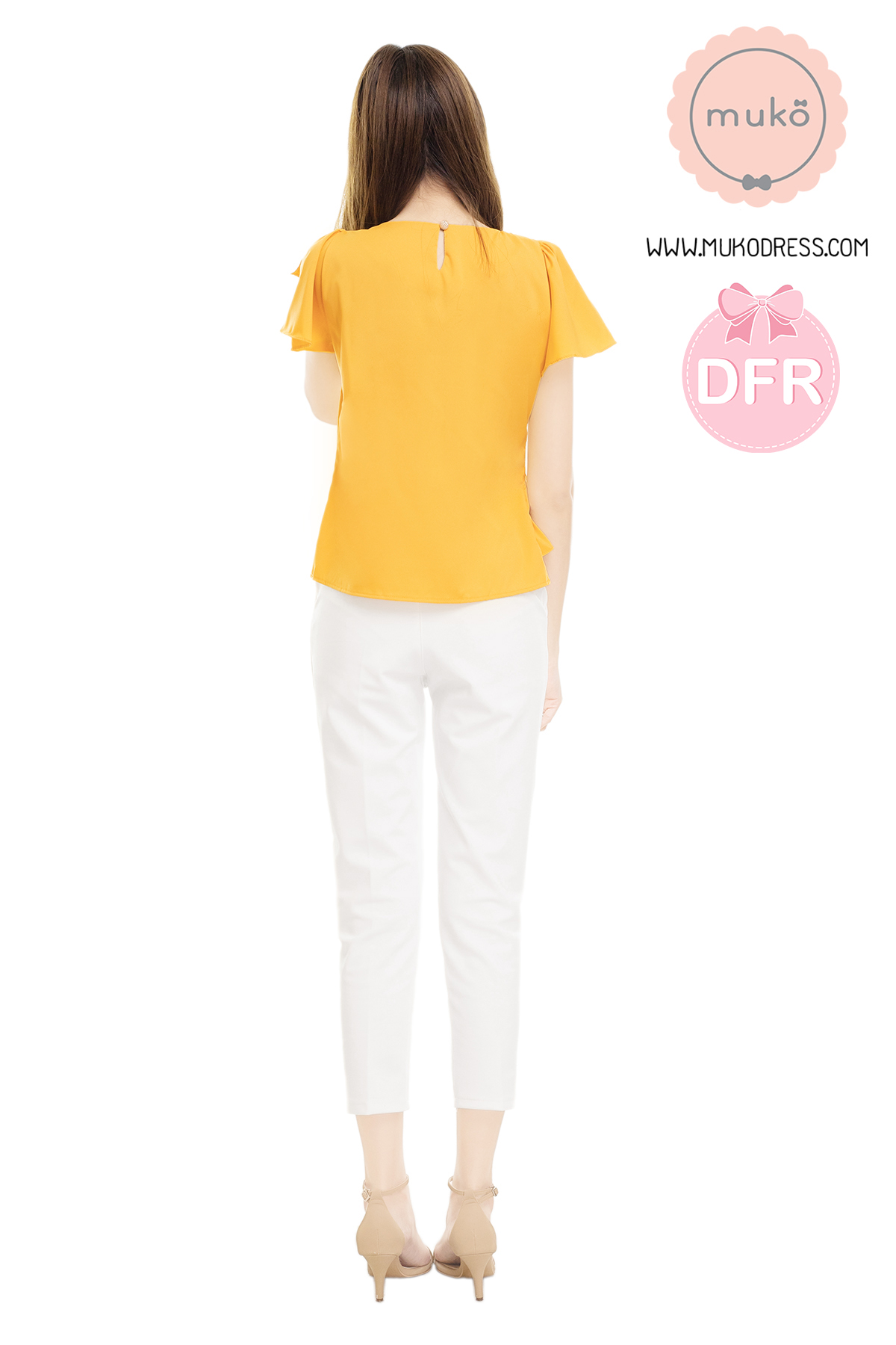 Muko Kaylie เสื้อเปิดให้นม BSL19-013DFR เหลืองมัสตาร์ด