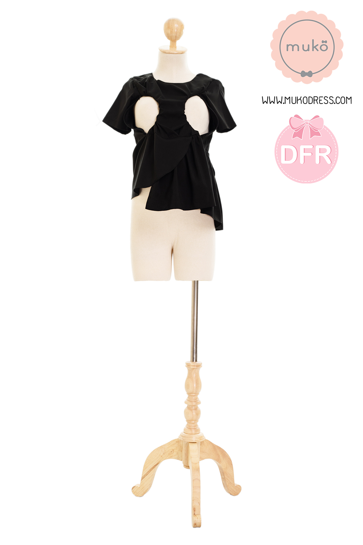 Muko Peony เสื้อเปิดให้นม BSL21-001DFR ดำ