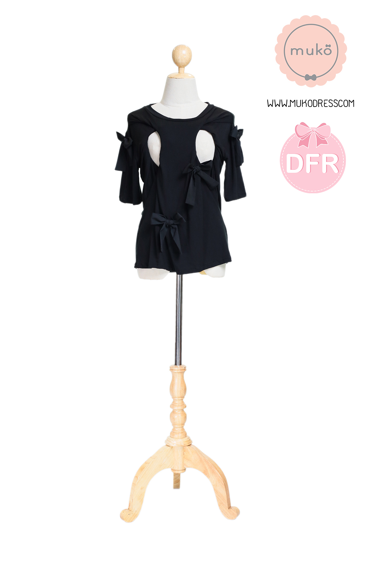 Muko Cher เสื้อเปิดให้นม TC26-001DFR ดำ