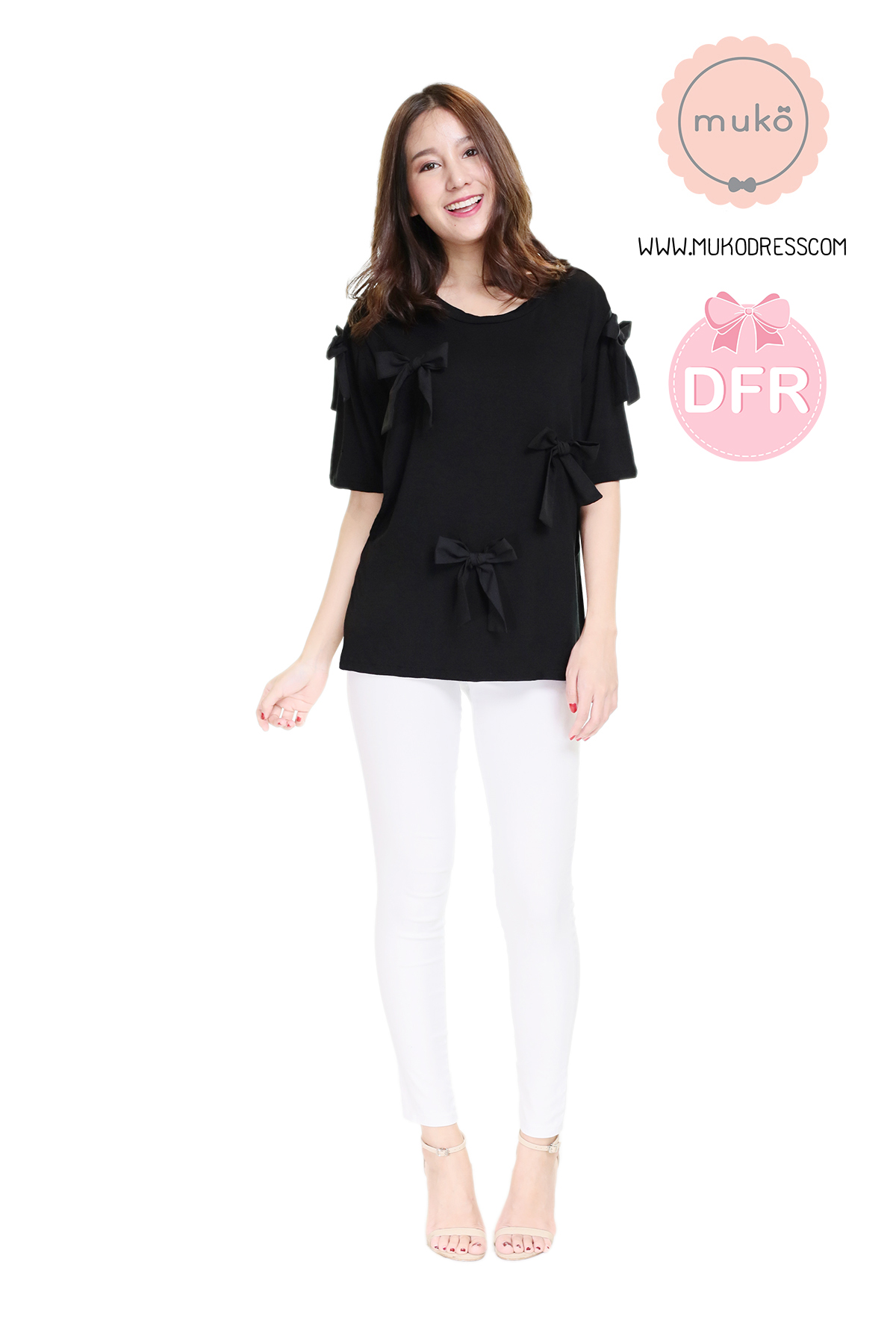 Muko Cher เสื้อเปิดให้นม TC26-001DFR ดำ