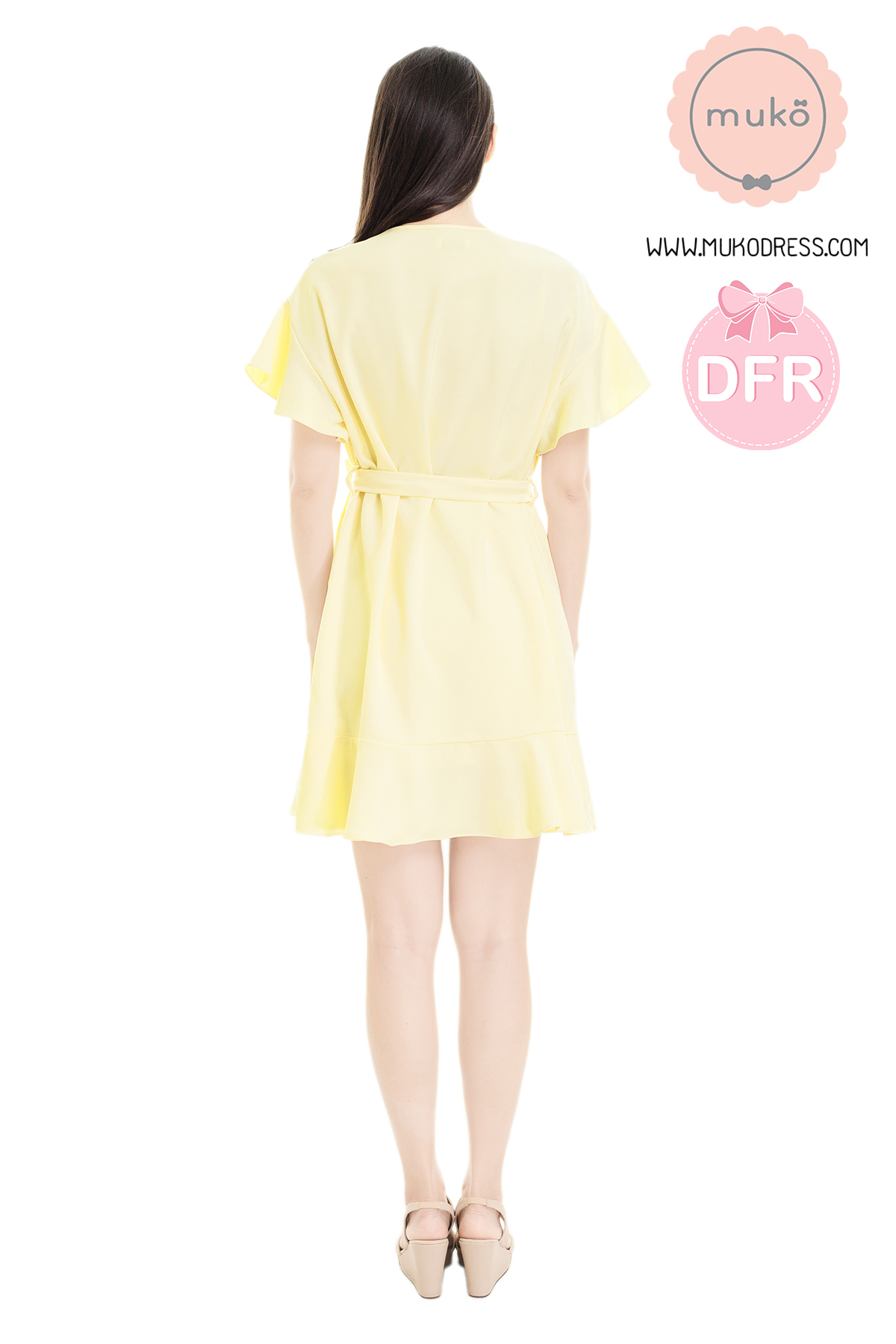 Muko Malyne เดรสให้นม คลุมท้อง DZ38-009DFR เหลืองนม