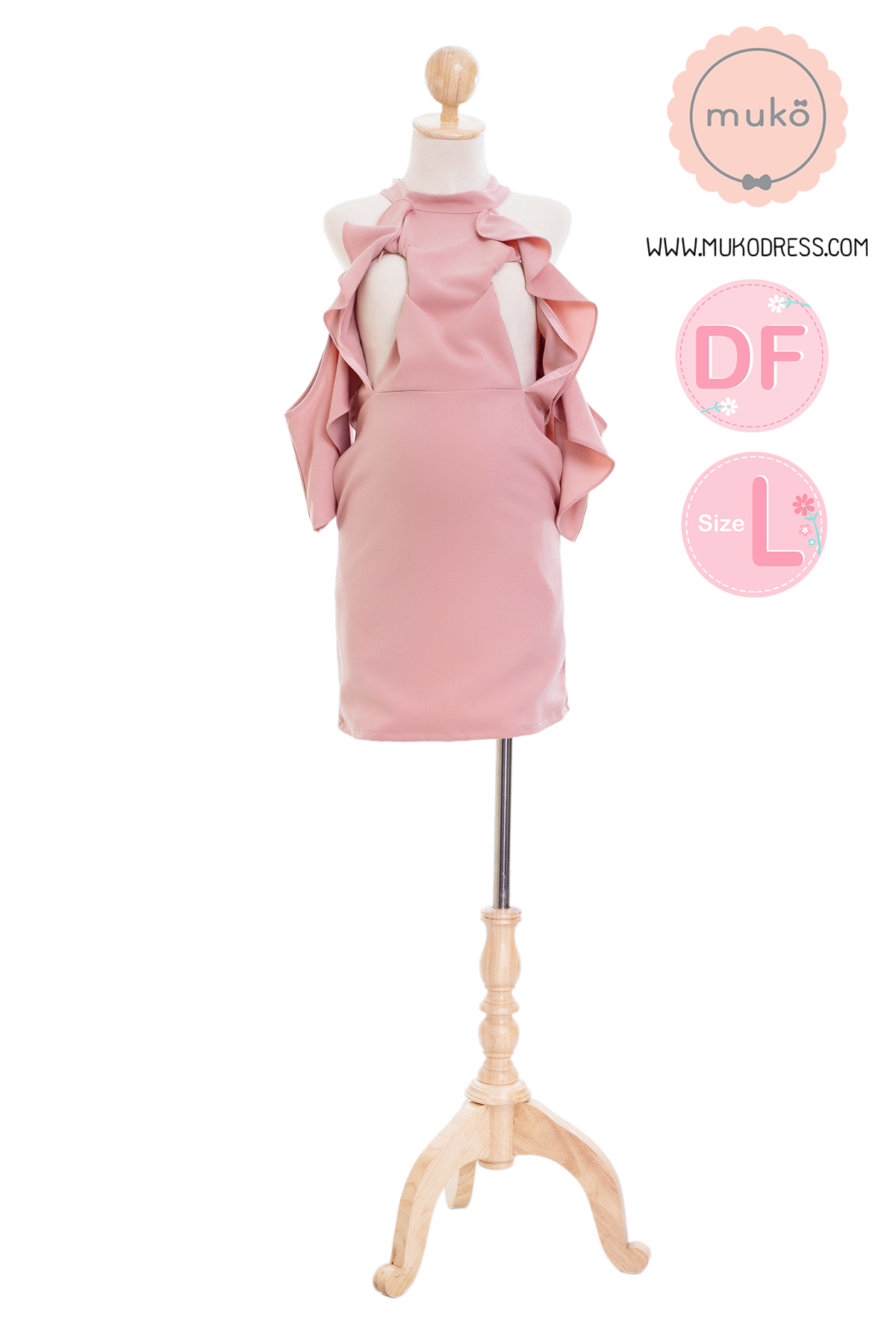 Muko Evelyn เดรสเปิดให้นม คลุมท้อง DZ39-009L DF กะปิ