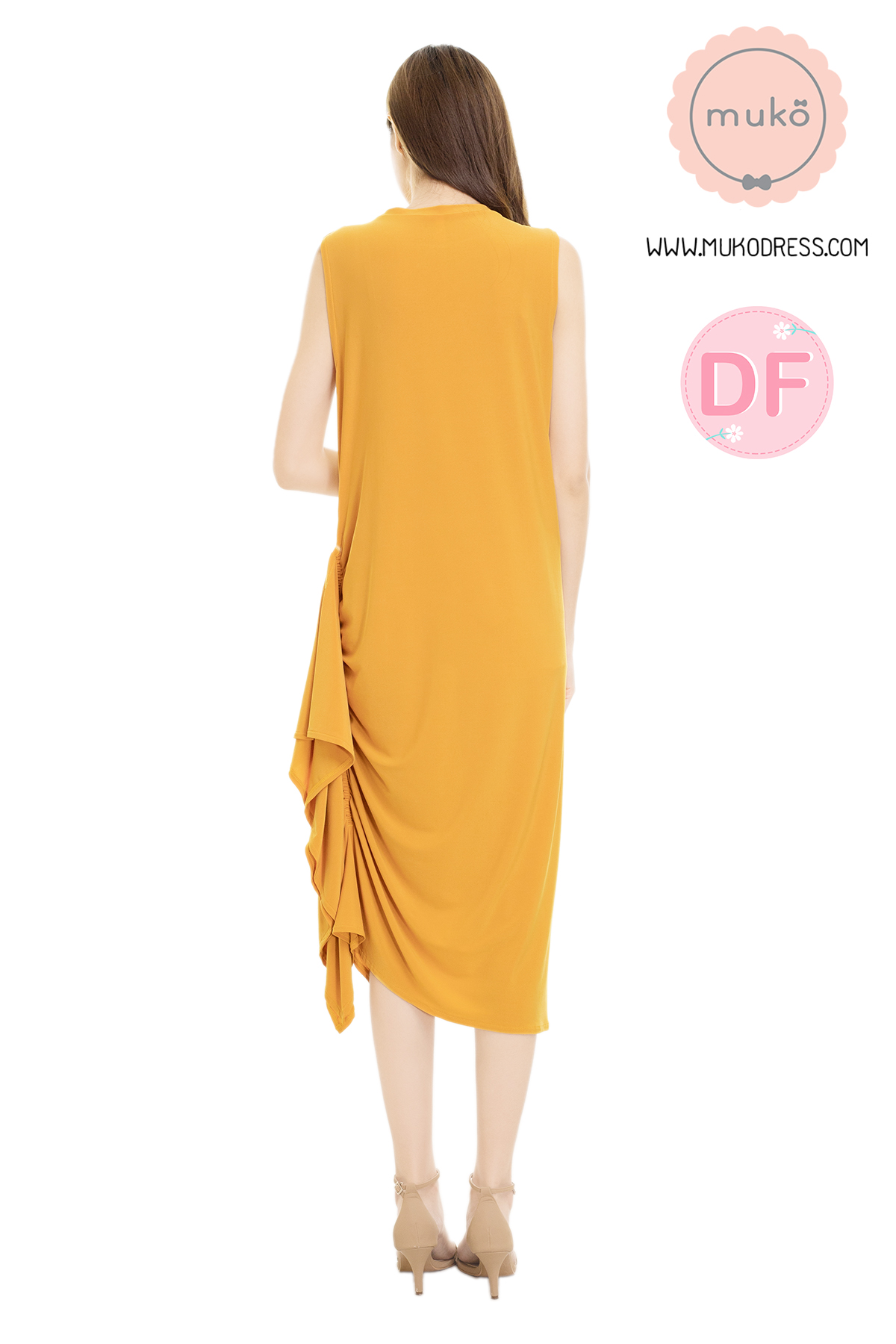 Muko Marigold เดรสเปิดให้นม คลุมท้อง DP07-003DF เหลืองมัสตาร์ด Muko Marigold เดรสเปิดให้นม คลุมท้อง DP07-003DF เหลืองมัสตาร์ด