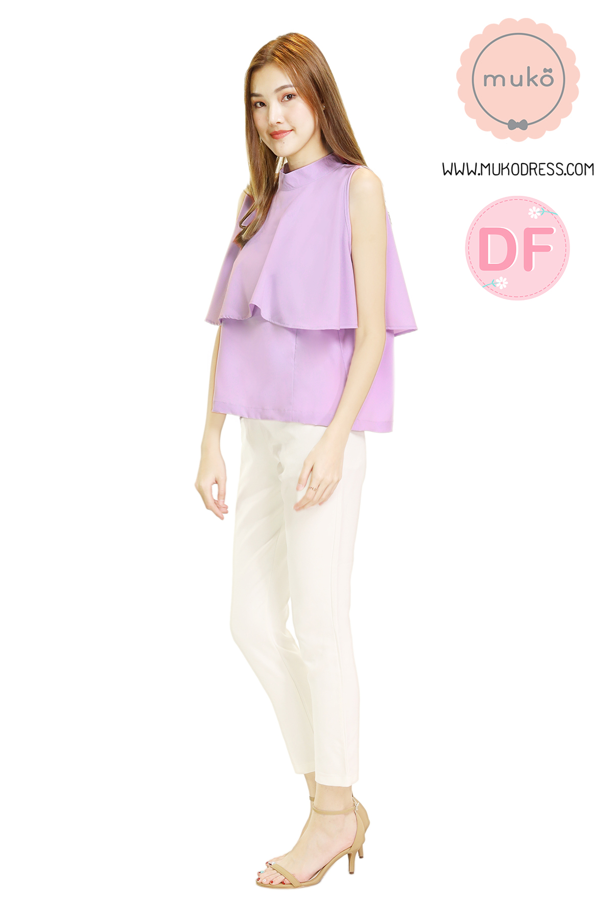 Muko Bryony เสื้อให้นม คลุมท้อง BSL04-026DF ม่วงนม