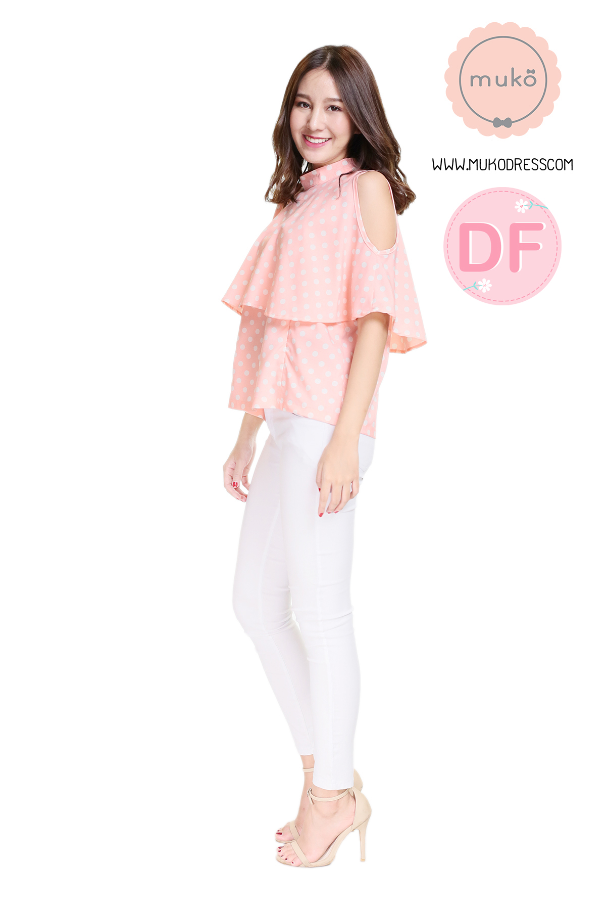 Muko Bryony เสื้อให้นม คลุมท้อง BSL04-021DF โอรสจุดขาว