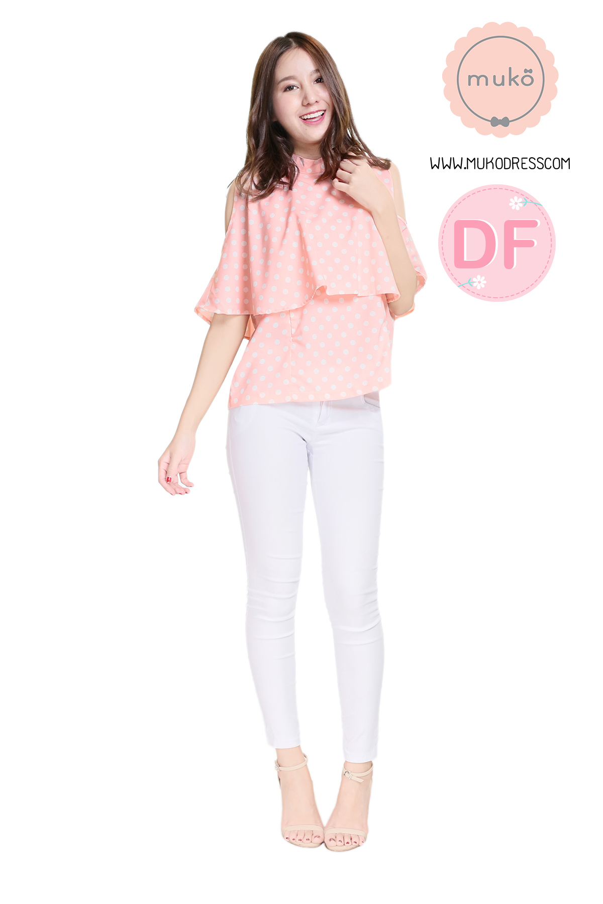 Muko Bryony เสื้อให้นม คลุมท้อง BSL04-021DF โอรสจุดขาว