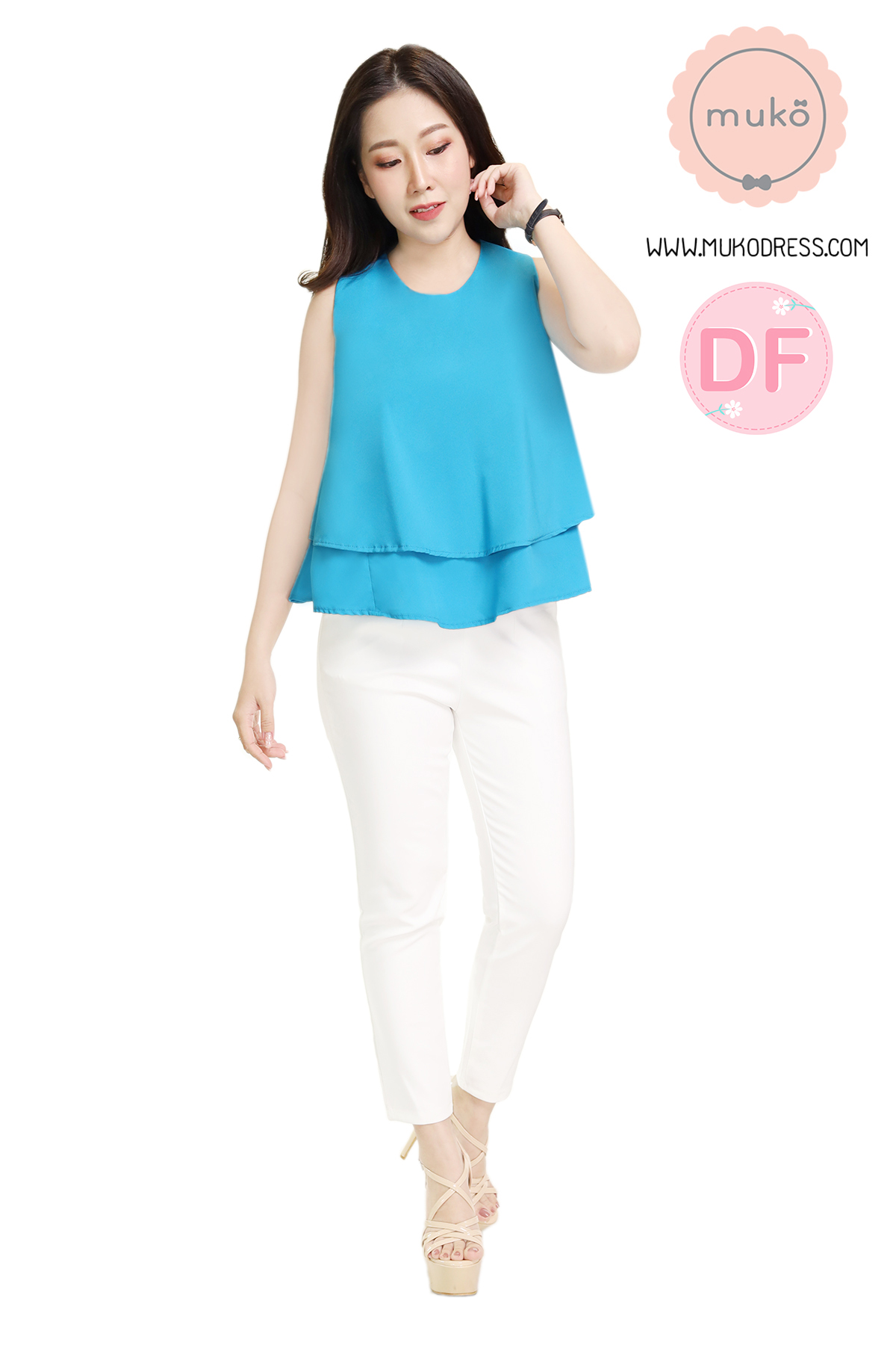 Muko Rachel เสื้อเปิดให้นม BSL12-011DF สีฟ้า