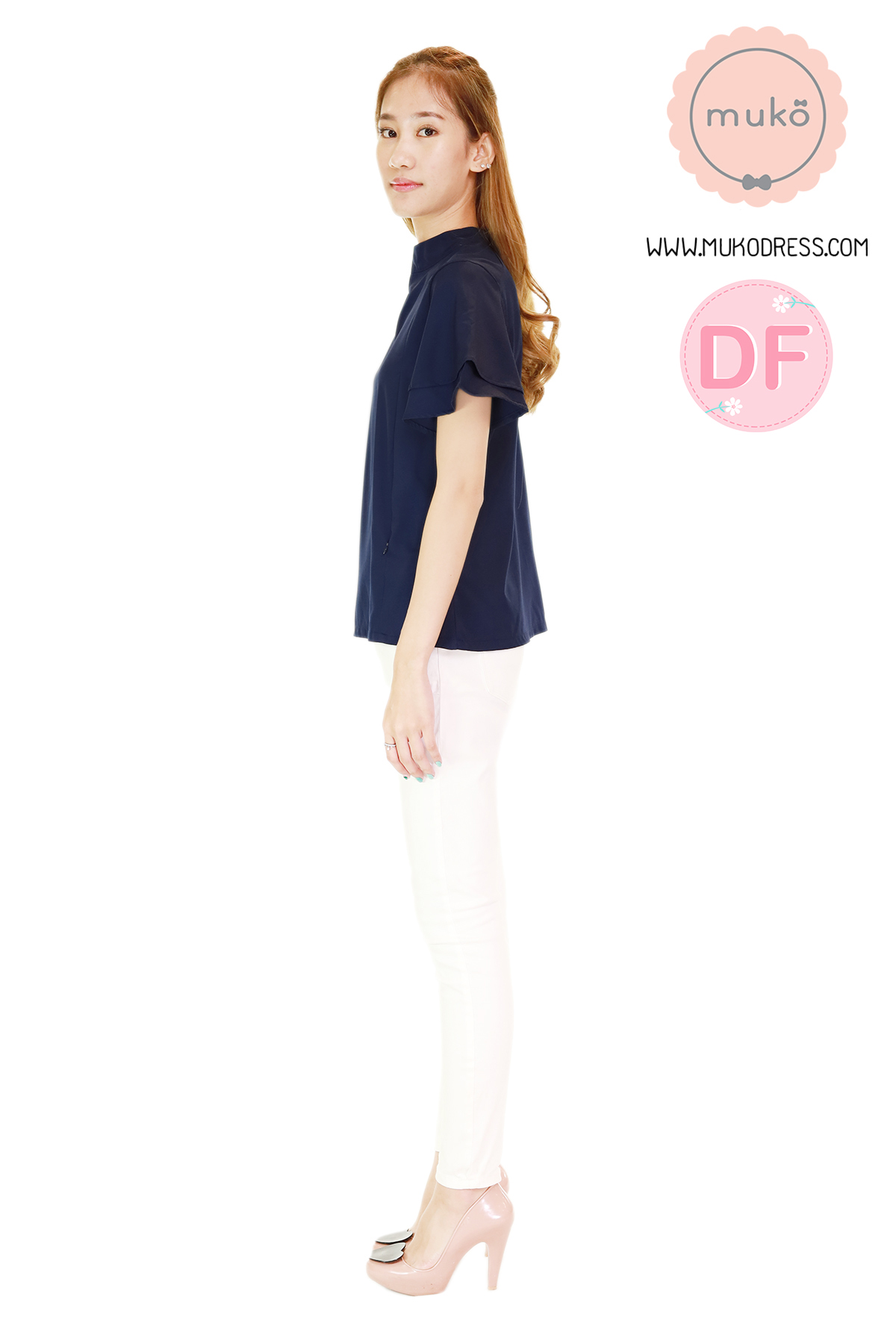Muko Stella เสื้อเปิดให้นม BSL13-010DF สีกรมท่า