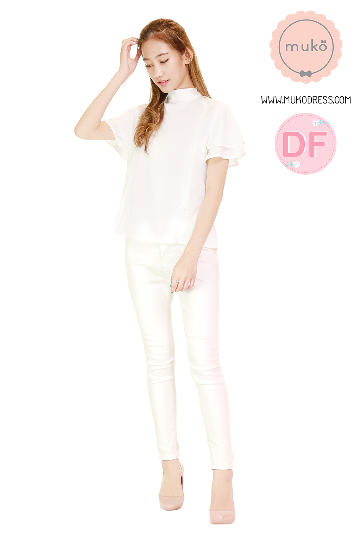 Muko Stella เสื้อเปิดให้นม BSL13-008DF สีขาว