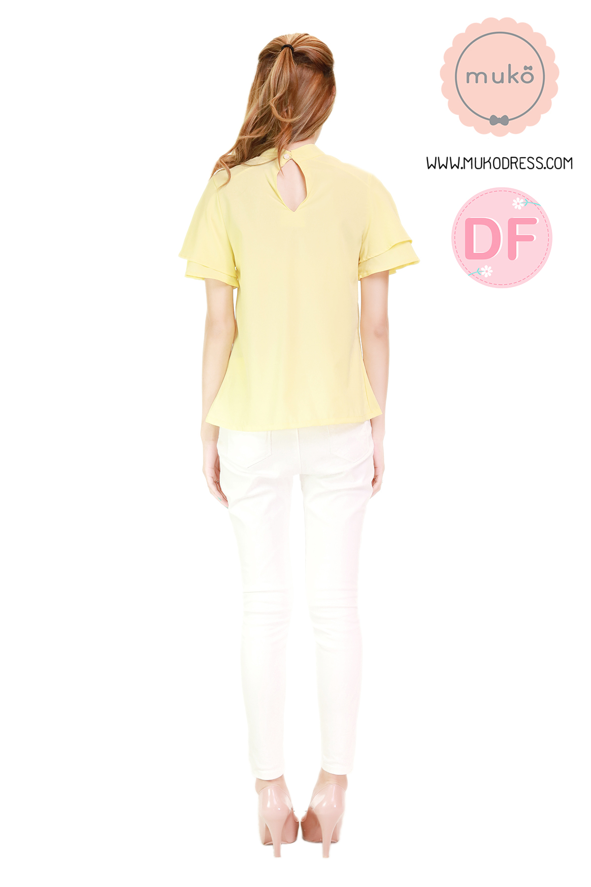Muko Stella เสื้อเปิดให้นม BSL13-004DF สีเหลืองนม