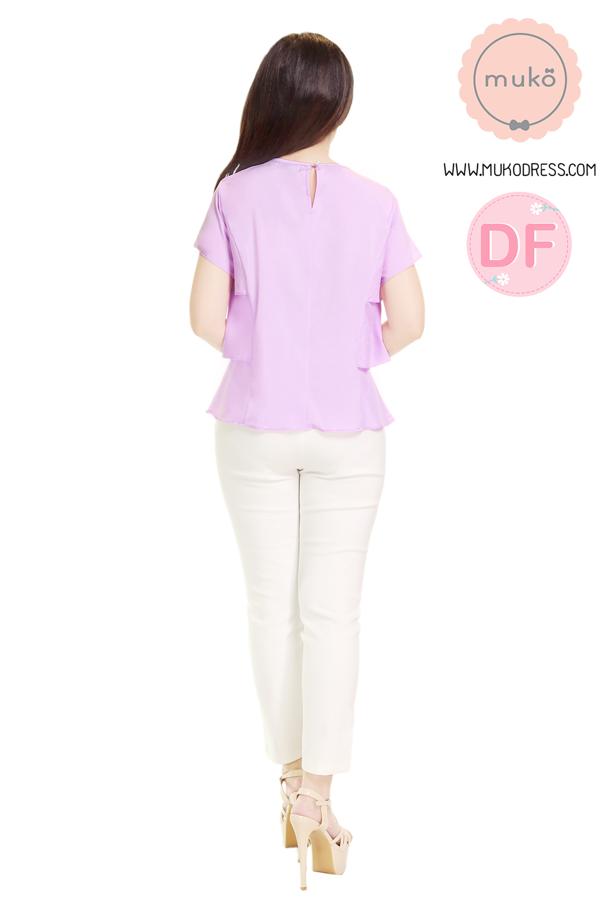 Muko Pasta เสื้อเปิดให้นม คลุมท้อง BSL14-008DF สีม่วงนม