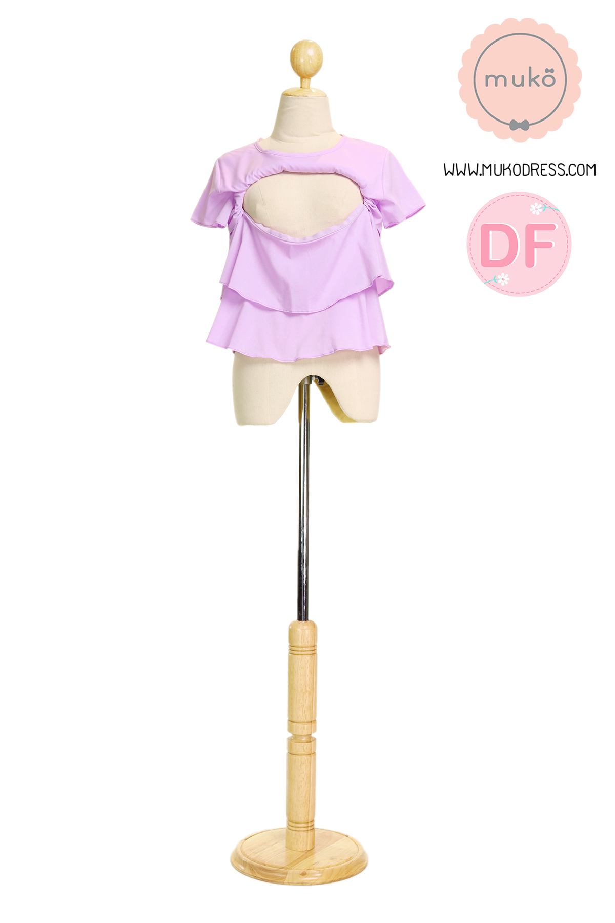 Muko Pasta เสื้อเปิดให้นม คลุมท้อง BSL14-008DF สีม่วงนม