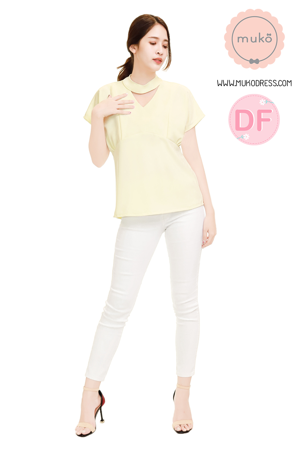 Muko Paris เสื้อคลุมท้อง เปิดให้นม BSL15-011DF สีเหลืองอ่อน