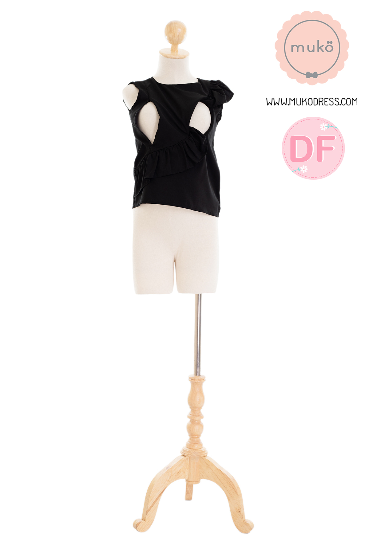 Muko Kayla เสื้อเปิดให้นม BSL17-009DF ดำ Muko Kayla เสื้อเปิดให้นม BSL17-009DF ดำ