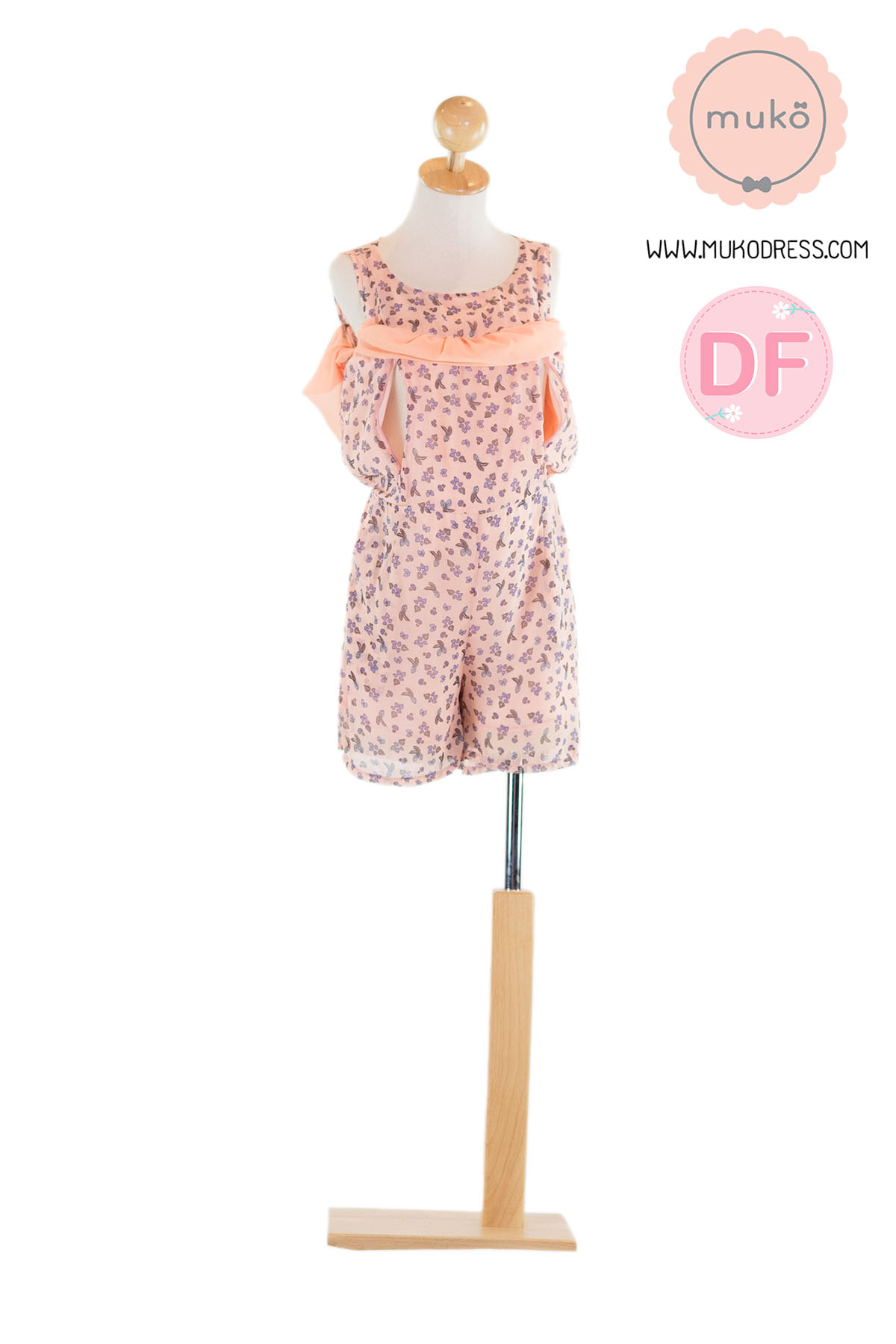 Muko Jeanne จั้มสูท เปิดให้นม คลุมท้อง JS01-002DF ส้มดอกม่วง Muko Jeanne จั้มสูท เปิดให้นม คลุมท้อง JS01-002DF ส้มดอกม่วง