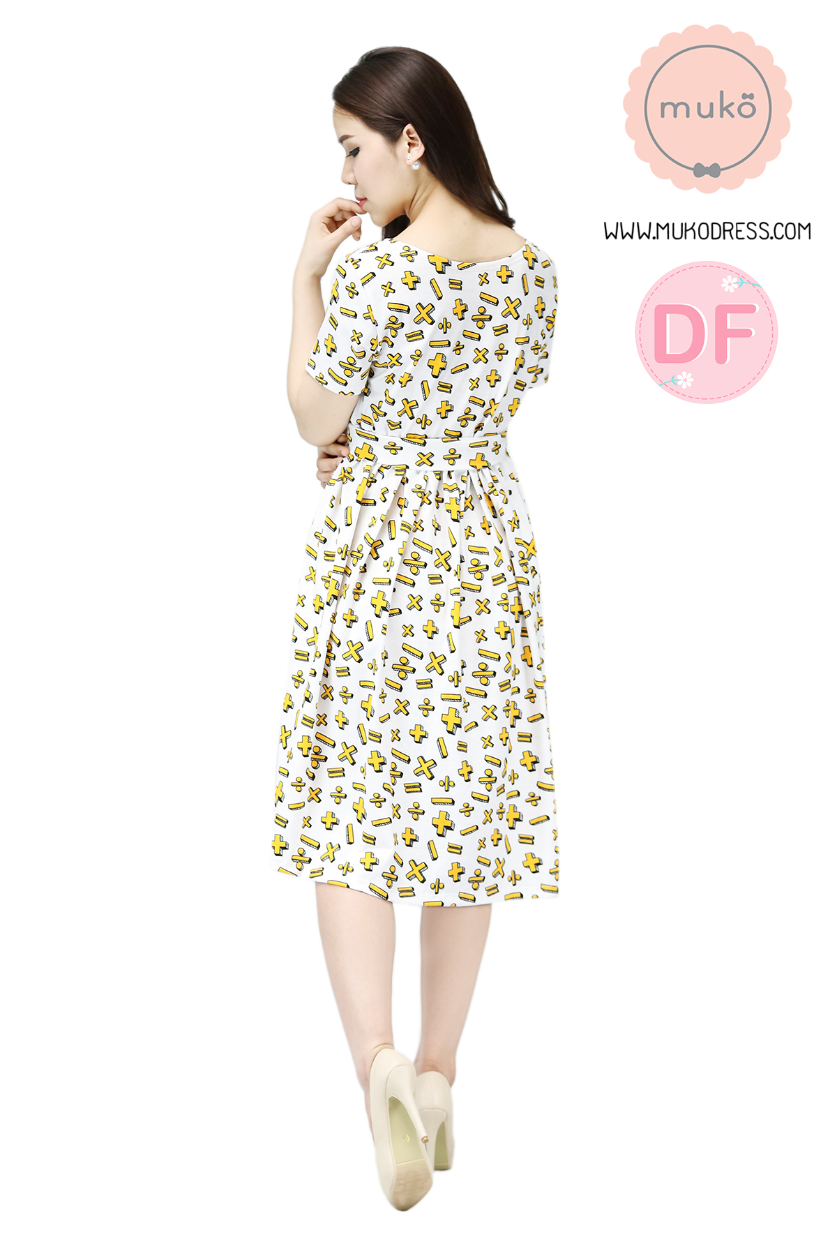 Muko Sweet Paula เดรสให้นม คลุมท้อง DC03-031DF ขายลายเครื่องหมาย Muko Sweet Paula เดรสให้นม คลุมท้อง DC03-031DF ขายลายเครื่องหมาย