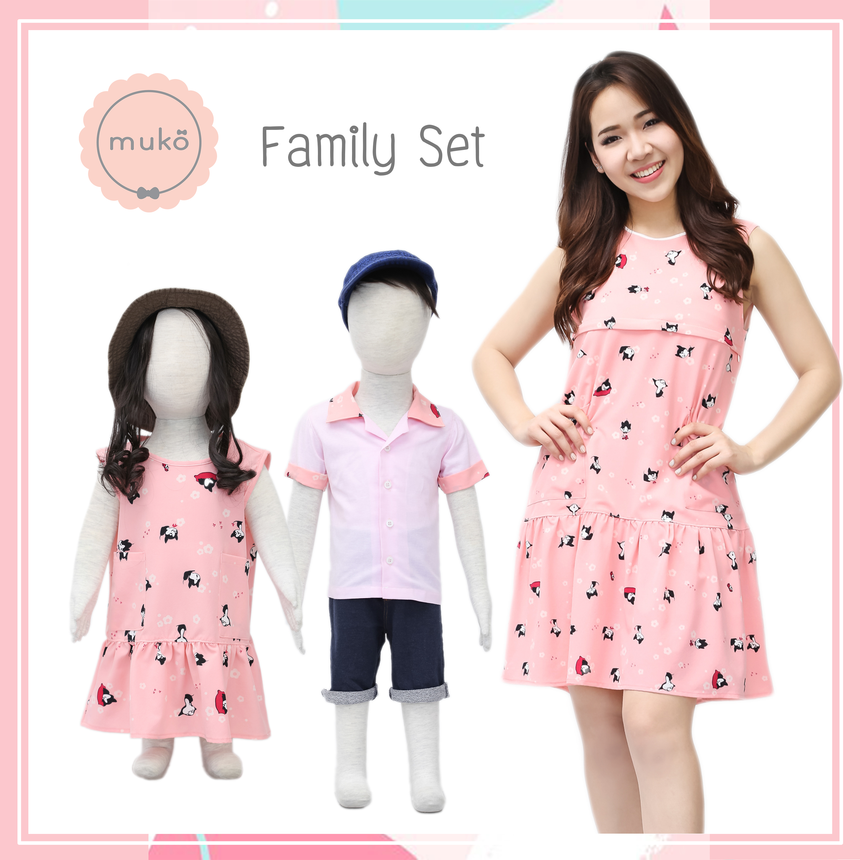 Muko Preamy - Family Set  ชุดลูกสาว FG01-006M ชมพู
