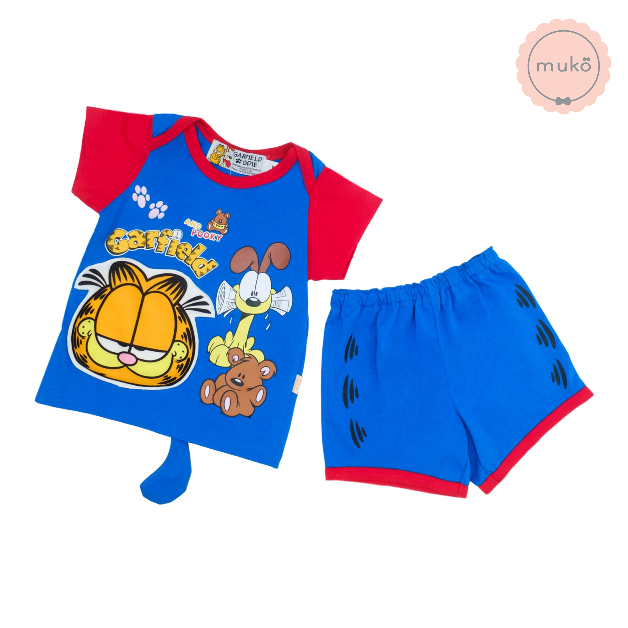 ชุดเบบี้ 12-24 เดือน แขนสั้น-ขาสั้น (L=90) MGF047-32-L-Midnight Blue L ลายกาฟิวส์ Garfield