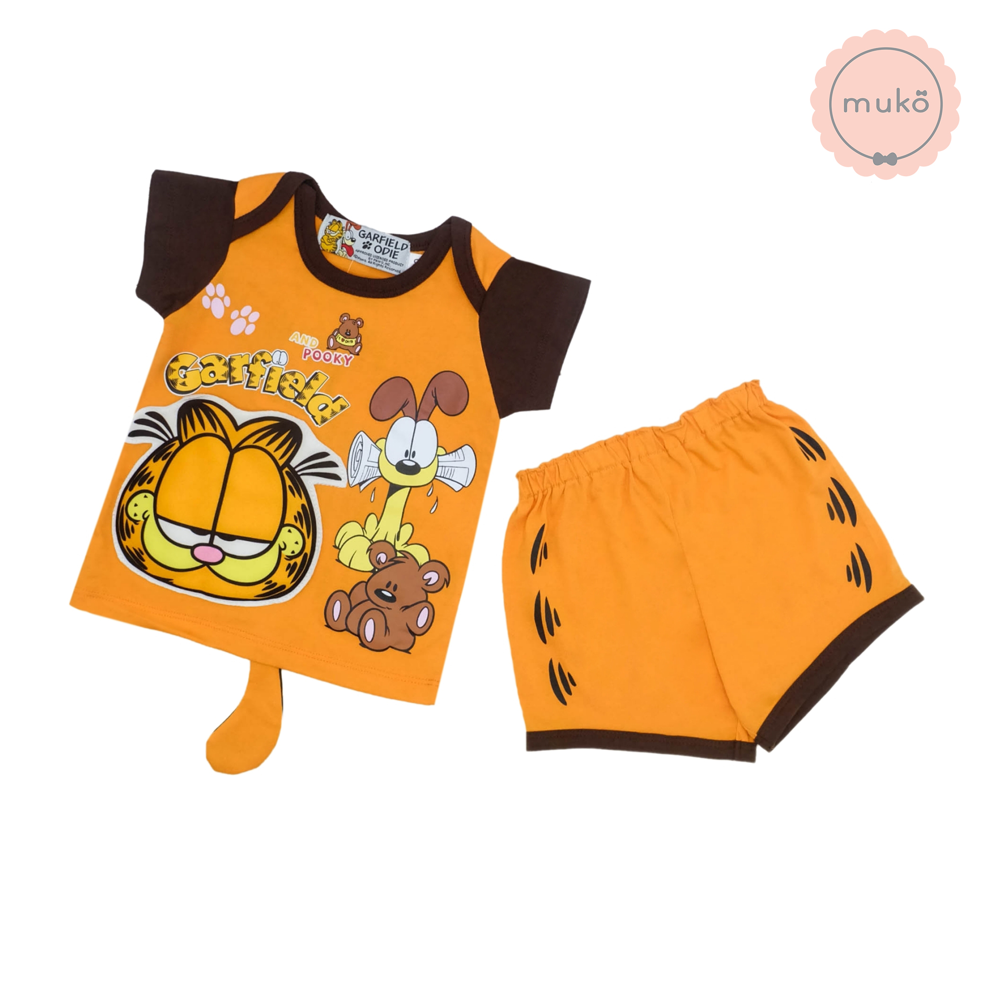 ชุดเบบี้ 3-6 เดือน แขนสั้น-ขาสั้น (S=70) MGF047-32-L-Orange S ลายกาฟิวส์ Garfield