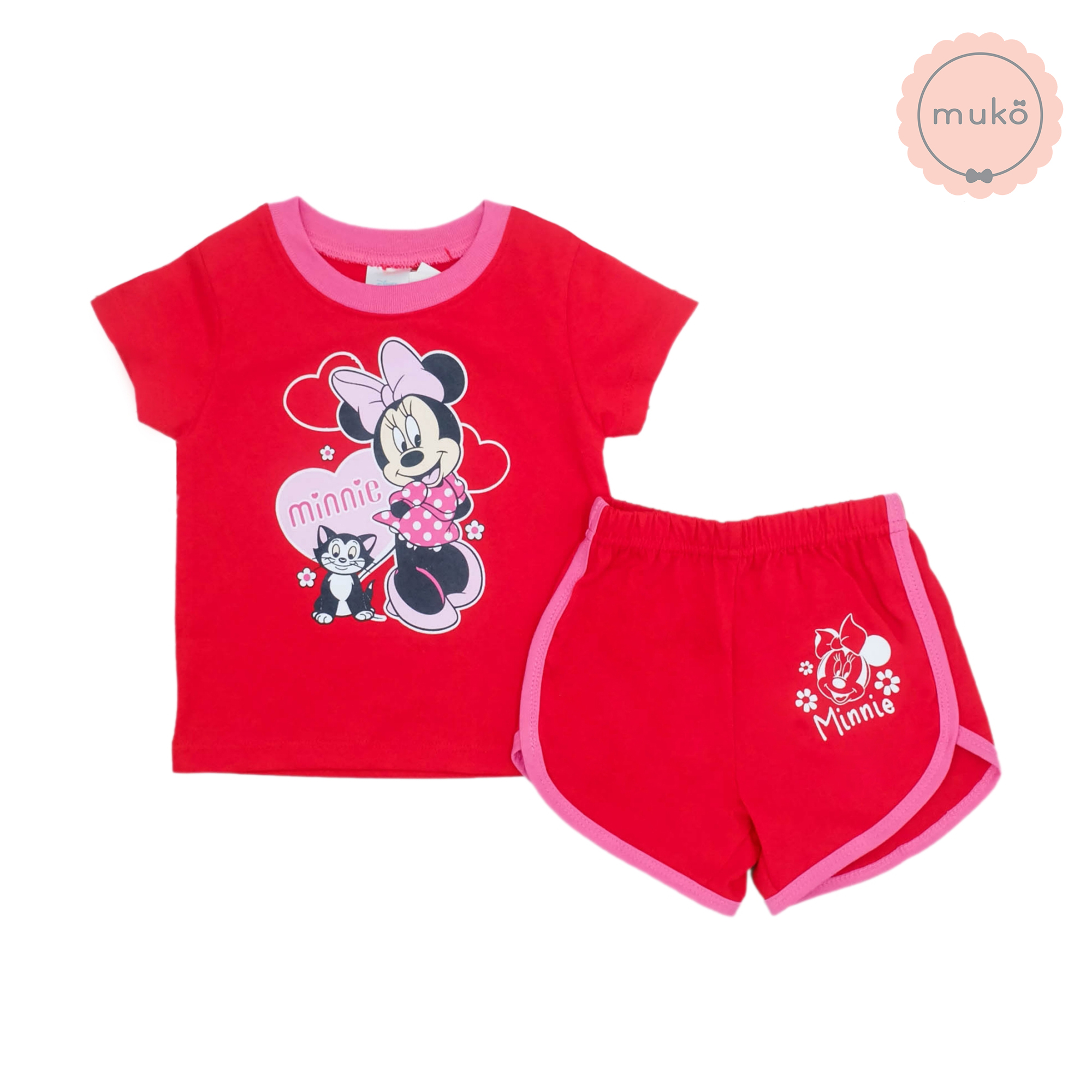 ชุดเบบี้ 3-6 เดือน แขนสั้น-ขาสั้น (S=70) DMK017-13-L-Red S ลายมินนี่ เมาส์ Minnie Mouse