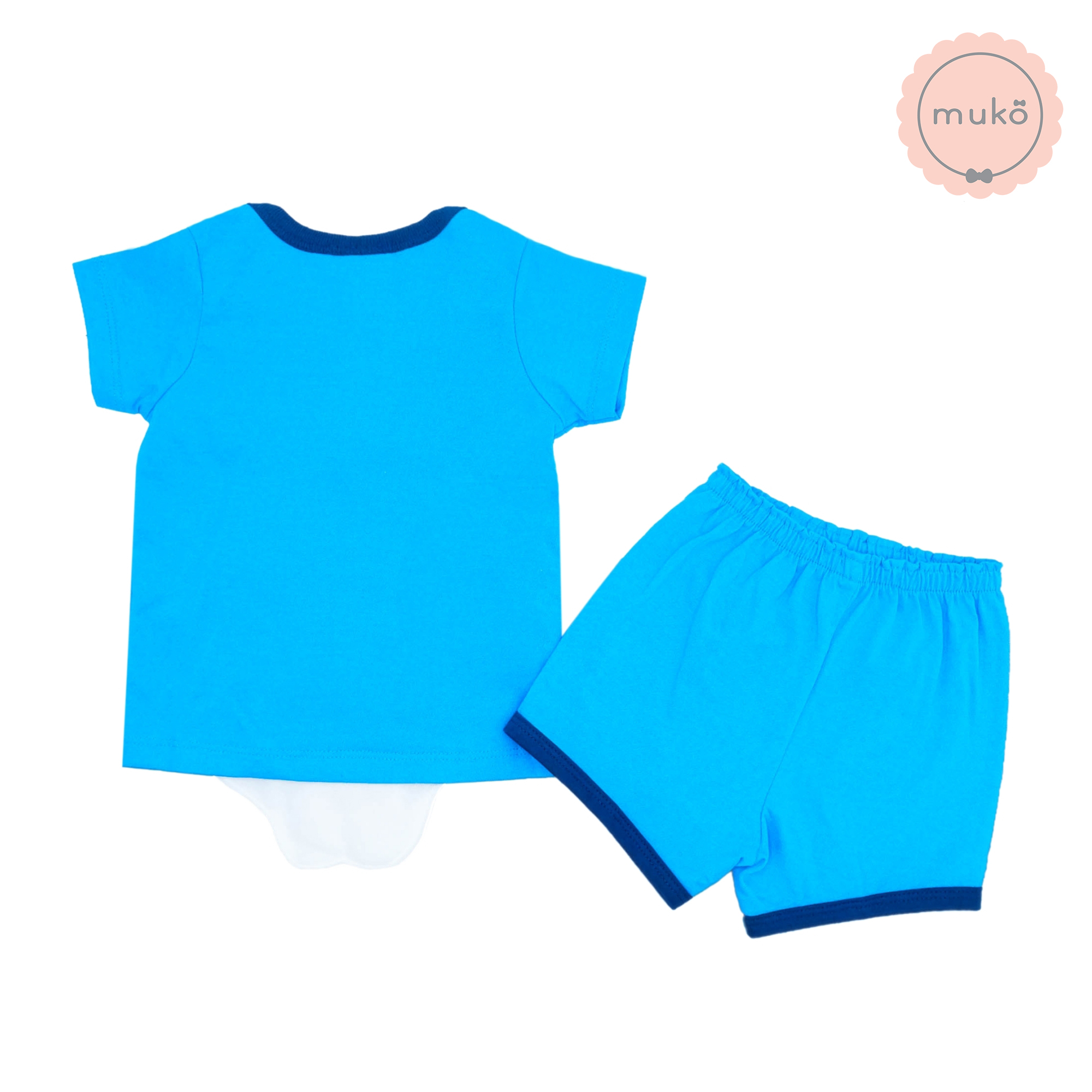ชุดเบบี้ 3-6 เดือน แขนสั้น-ขาสั้น (S=70) ADC047-40-L-Blue S ลายโดเรม่อน Doraemon