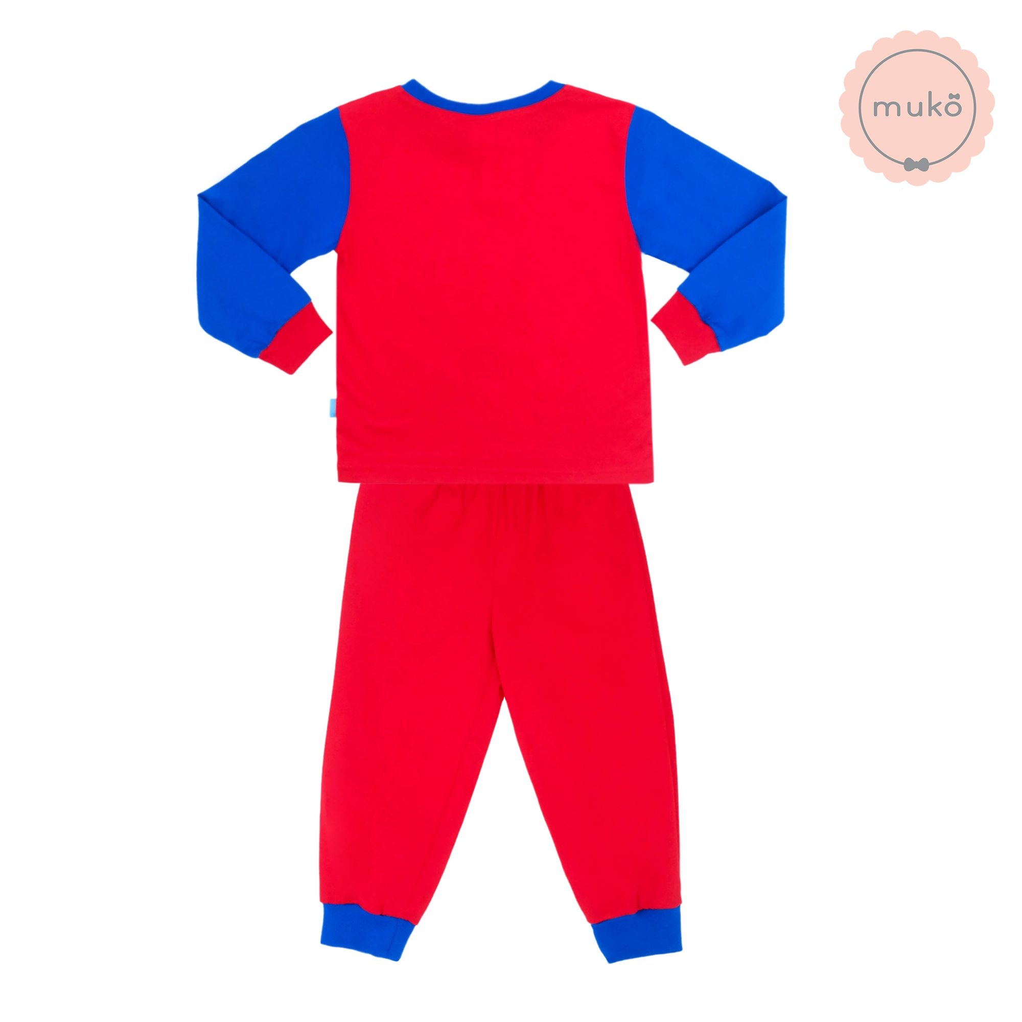 ชุดเด็ก 6 เดือน - 1 ขวบ แขนยาว-ขายาว (Size 1) DLS127-691-3-Red 1 ลาย สติช Stitch สีแดง (แขนน้ำเงินเข้ม)