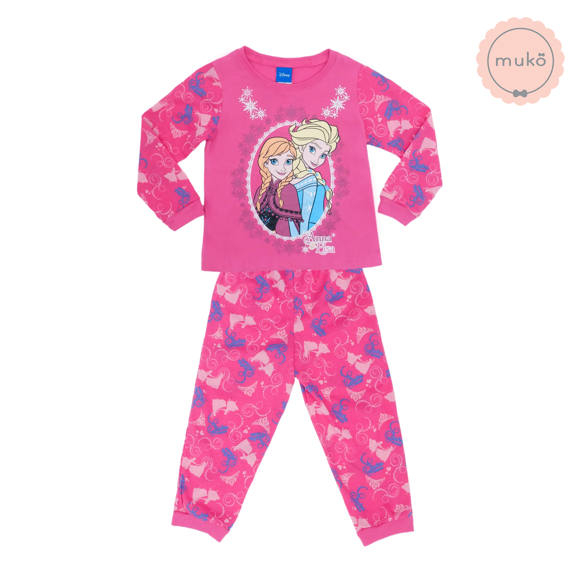 ชุดเด็ก 6 เดือน - 1 ขวบ แขนยาว-ขายาว (Size 1) DFZ127-29-3-Pink 1 ลาย เจ้าหญิงเอลซ่า Frozen สีชมพู (ลายชมพู)