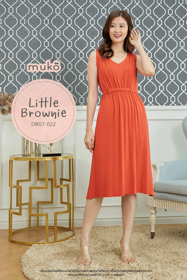 Muko Little Brownie (ชุดยาว 42”) เดรสให้นม คลุมท้อง DR07-022 ส้มอิฐ Muko Little Brownie (ชุดยาว 42”) เดรสให้นม คลุมท้อง DR07-022 ส้มอิฐ