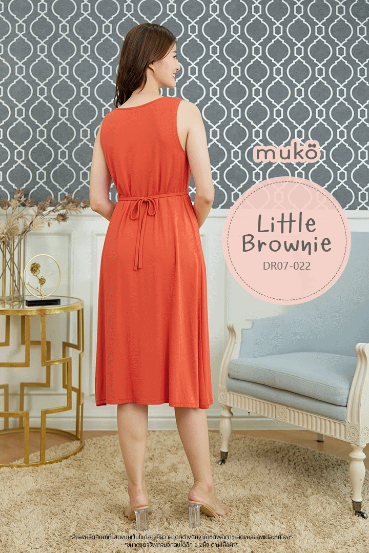 Muko Little Brownie (ชุดยาว 42”) เดรสให้นม คลุมท้อง DR07-022 ส้มอิฐ Muko Little Brownie (ชุดยาว 42”) เดรสให้นม คลุมท้อง DR07-022 ส้มอิฐ
