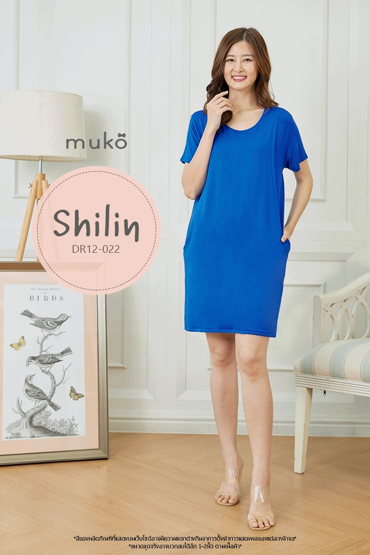 เดรสให้นม คลุมท้อง Muko Shilin DR12-022 น้ำเงิน เดรสให้นม คลุมท้อง Muko Shilin DR12-022 น้ำเงิน