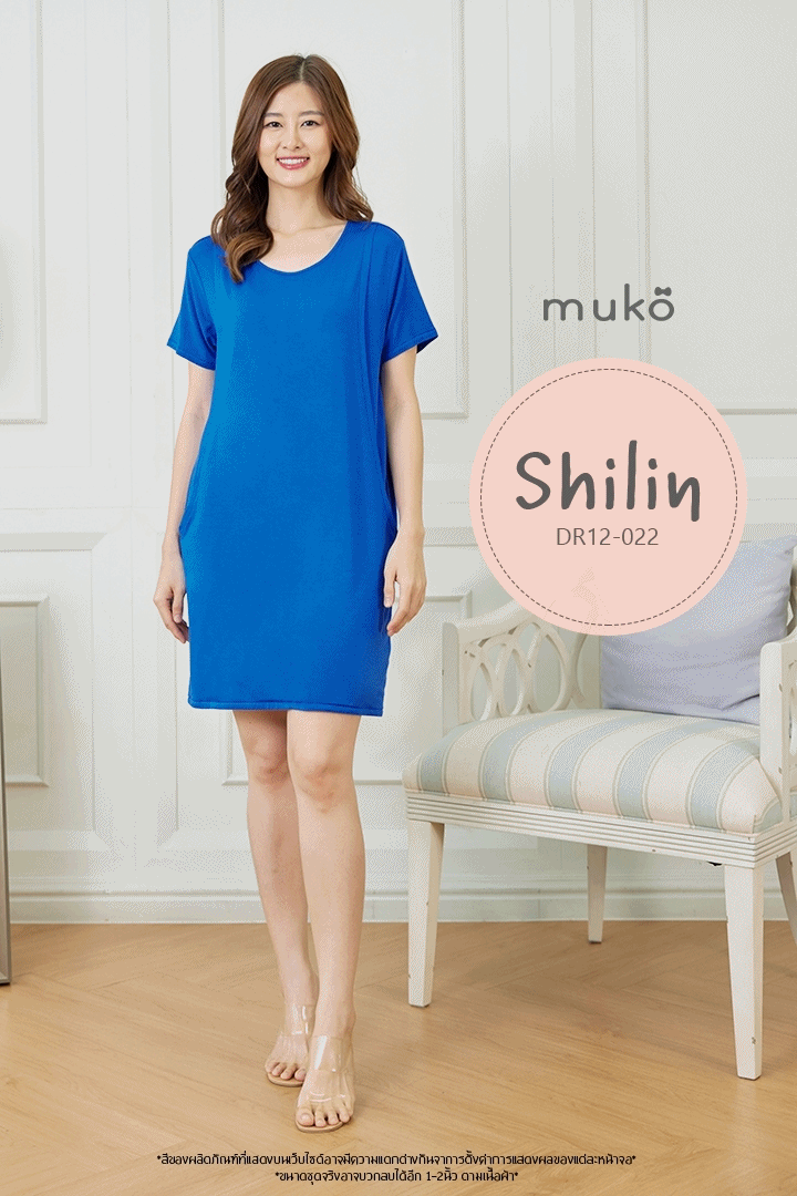 เดรสให้นม คลุมท้อง Muko Shilin DR12-022 น้ำเงิน เดรสให้นม คลุมท้อง Muko Shilin DR12-022 น้ำเงิน