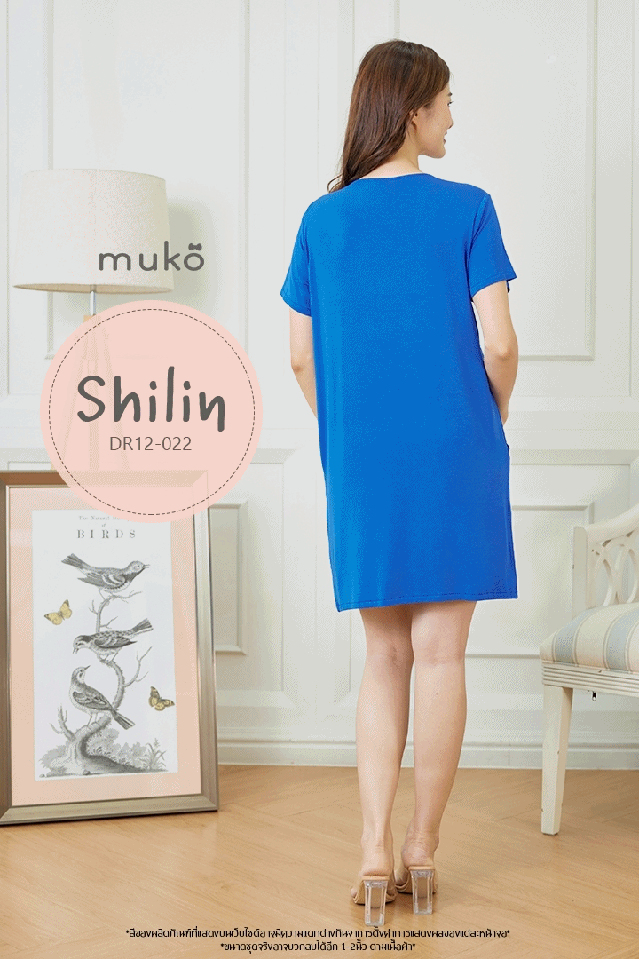 เดรสให้นม คลุมท้อง Muko Shilin DR12-022 น้ำเงิน เดรสให้นม คลุมท้อง Muko Shilin DR12-022 น้ำเงิน